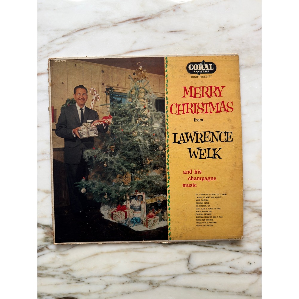 Vintage Lawrence Welk Merry Christmas Vinyl LP Coral Records Holiday Album